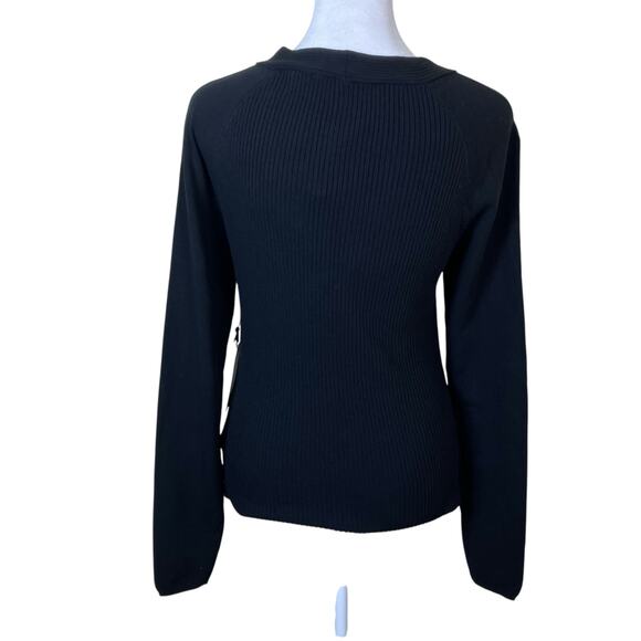 ASTR The Label Sz XL NWT Ribbed Knit Cut-out Neck Sweater Pullover Stretchy - Picture 5 of 16